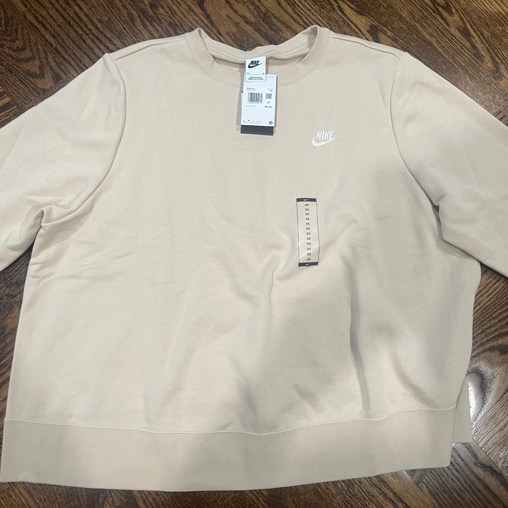 Nike Fleece Crewneck Sweater Tan Cream 3X